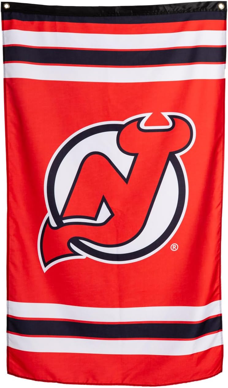Calhoun NHL Officially Licensed Indoor Team Logo Wall Banner - New Jersey Devils (30" by 50") - Image 1